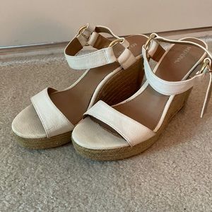 White Wedge Heel